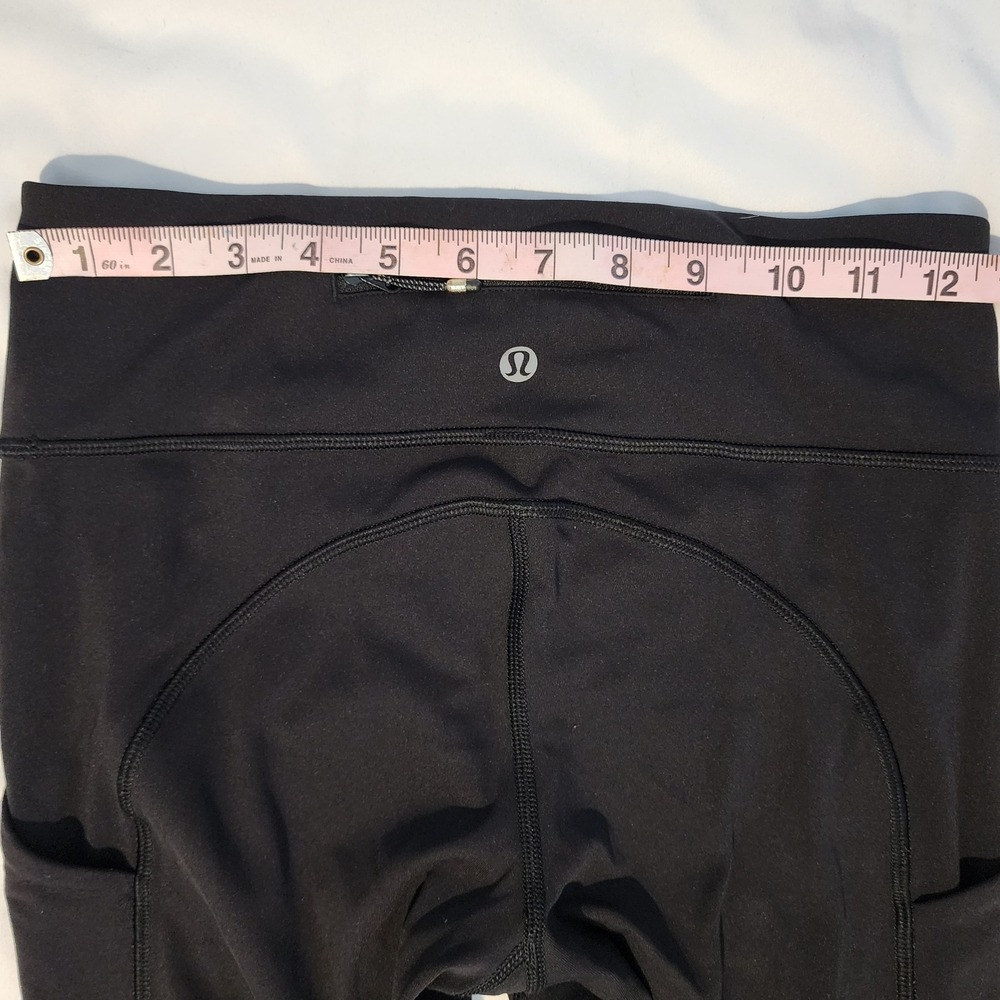 Lululemon Leggings Ruffle Hem Athletic Yoga Pants with Pockets Black Size 4 - Picture 6 of 6